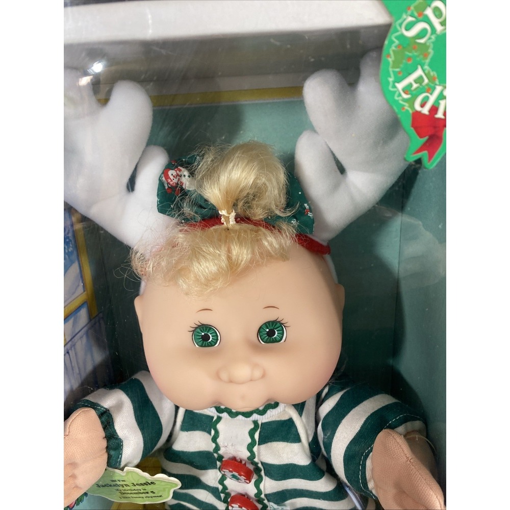 Vintage 1998 CABBAGE PATCH KIDS Holiday Baby Mattel #18613 Dec 5 Jackelyn Jessie - Picture 3 of 16